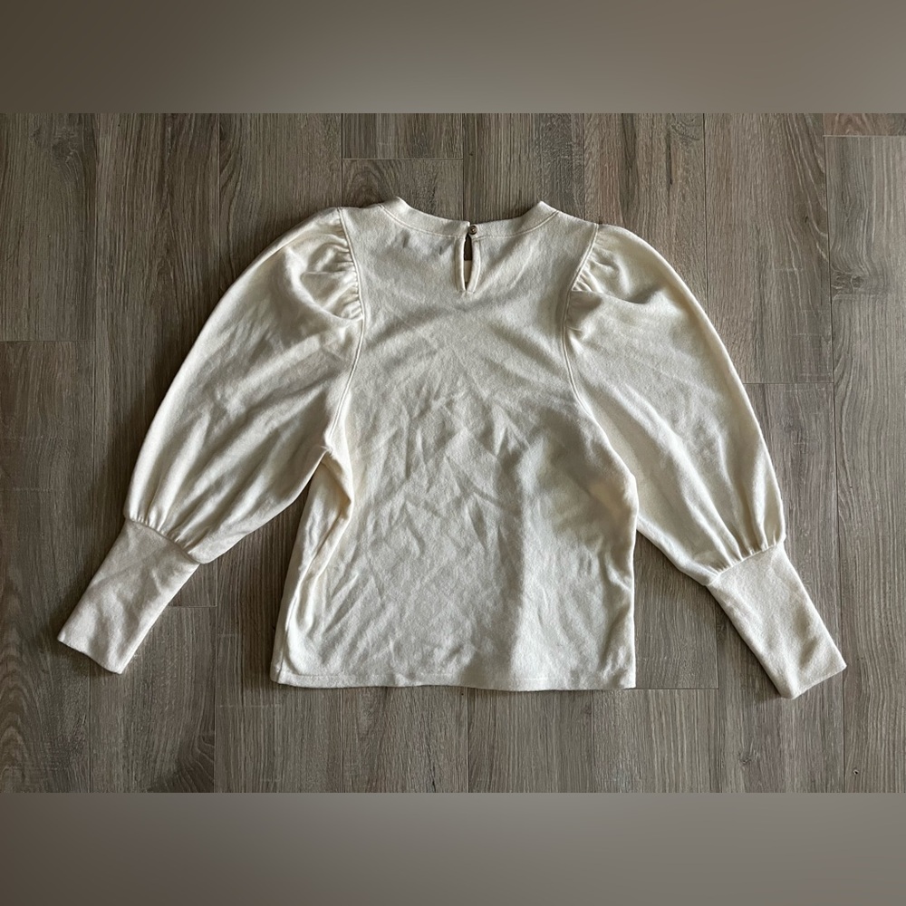 Madewell Ivory Balloon Sleeve Top